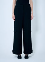 Ganni Women Solid Twill Suiting Cargo Pants
