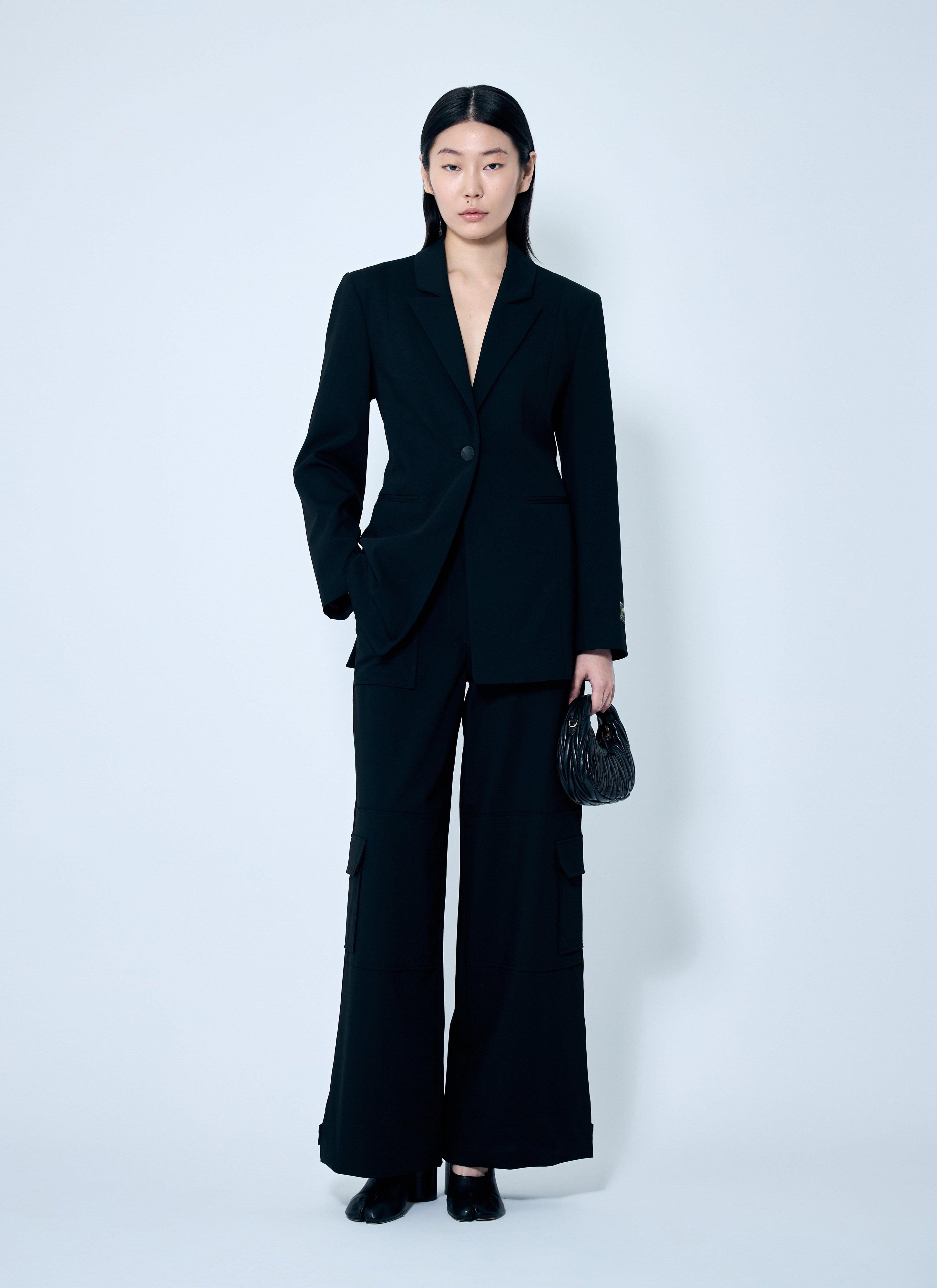 Ganni Women Solid Twill Suiting Cargo Pants