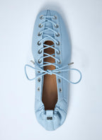 Ganni Women Eyelets Lace Up Ballerina