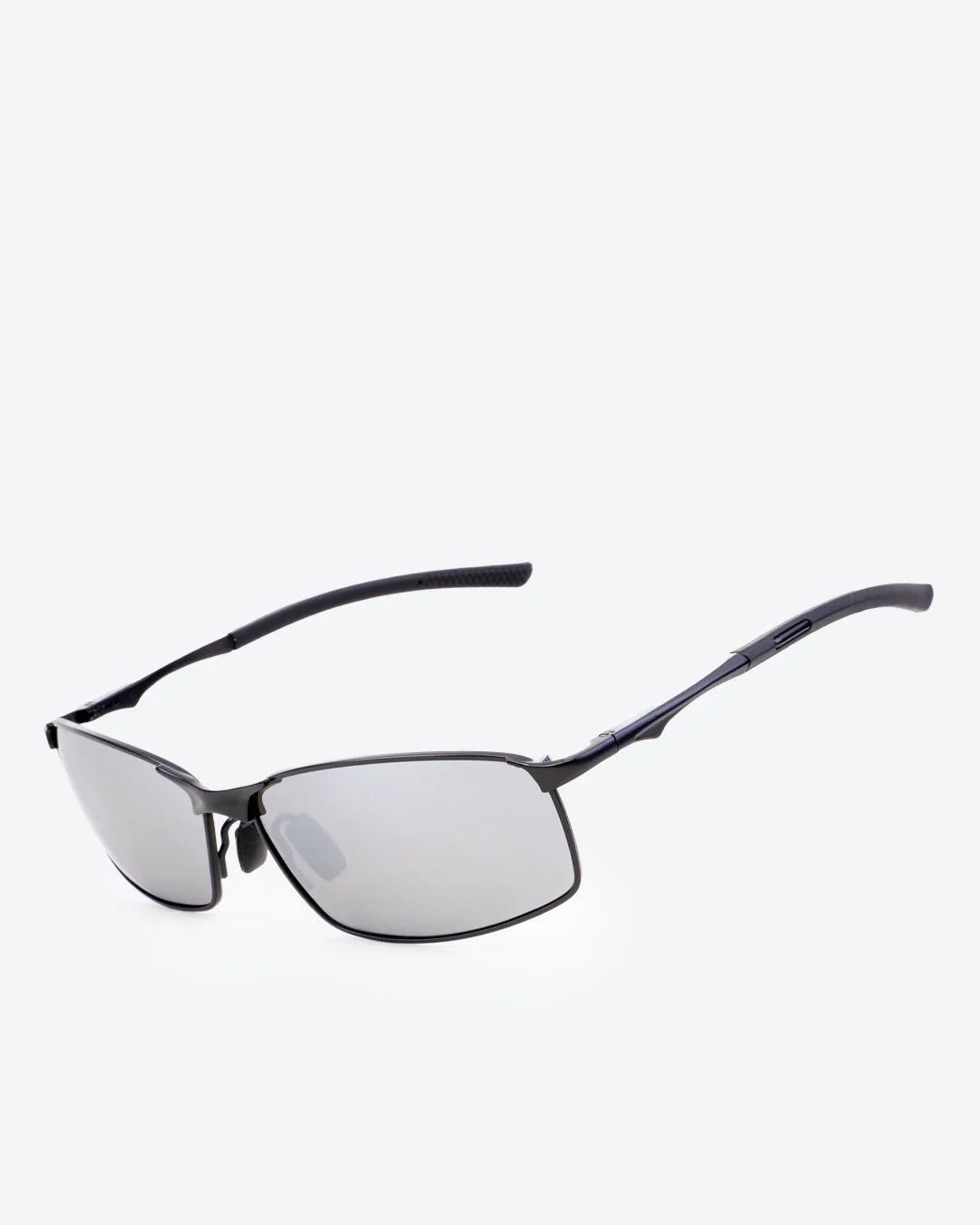 THEO - Silver Mirrored Polarized Lenses, Satin Black Frame