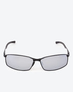 THEO - Silver Mirrored Polarized Lenses, Satin Black Frame