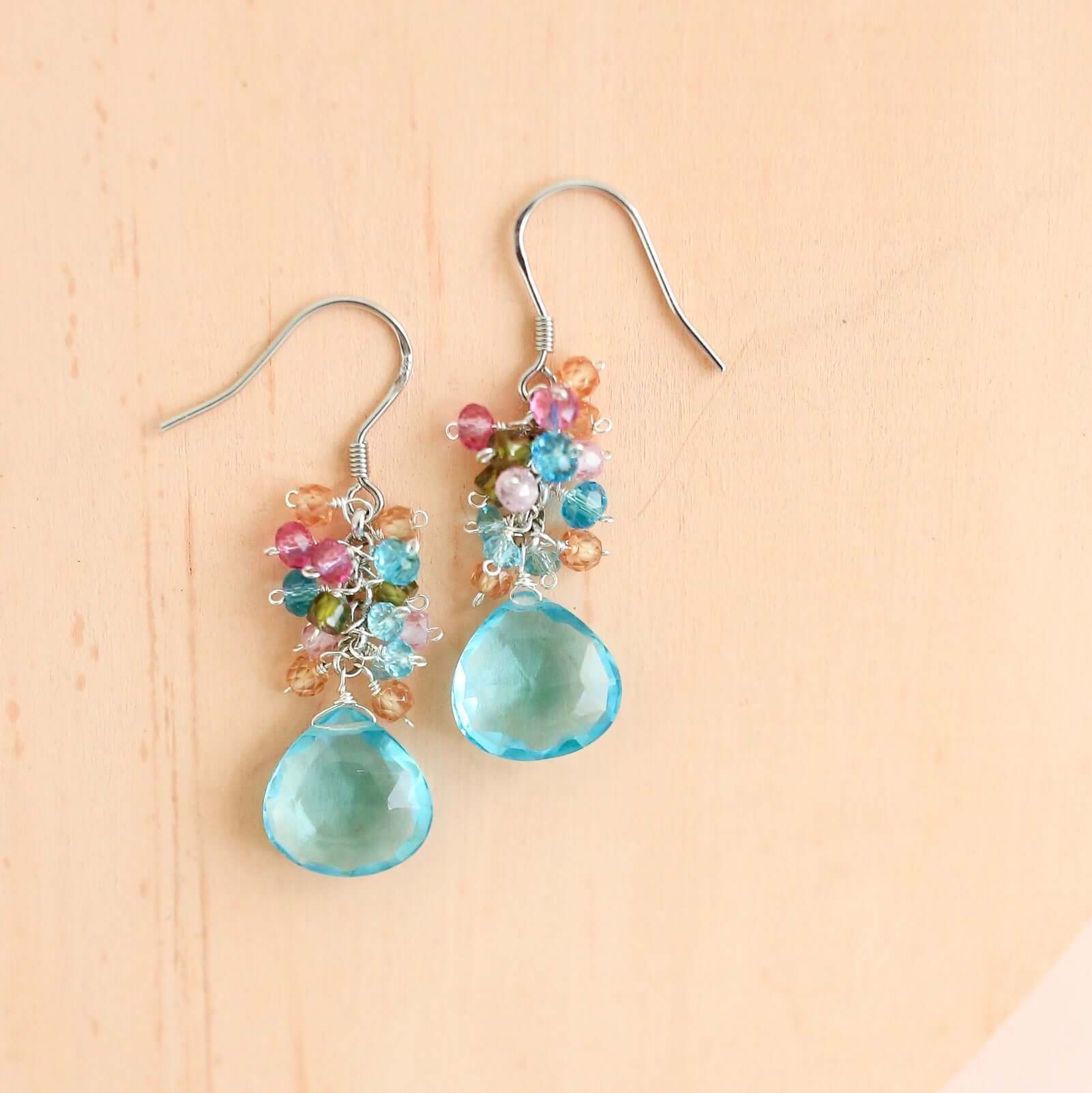 White Chalcedony Bala Earrings