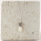 White Chalcedony Silver Cluster Necklace