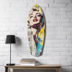 Surfboard Collage Blonde Glass Wall Art