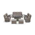 Alora Luxury 10-Piece All-Weather Outdoor Patio Furniture Set With Fire Pit Table (SAK39281)