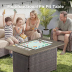 Alora Luxury 10-Piece All-Weather Outdoor Patio Furniture Set With Fire Pit Table (SAK39281)