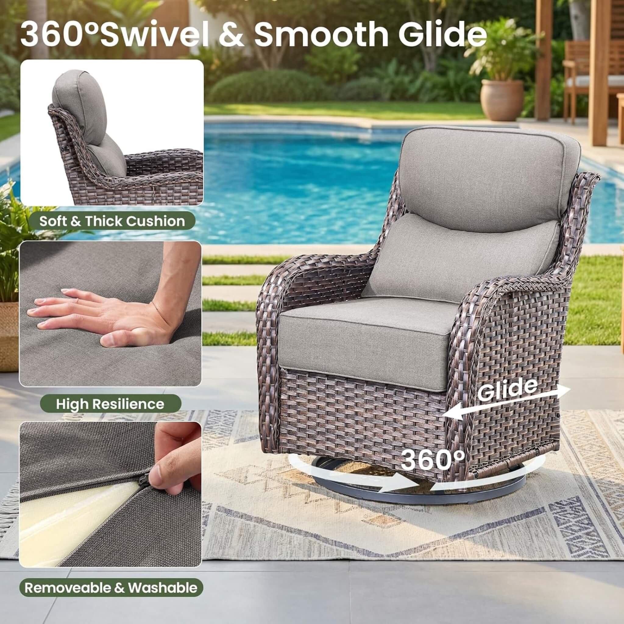 Alora Luxury 7-Piece Outdoor Patio Furniture Set With Fire Pit Table (SAK57391)