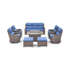 Alora Luxury 8-Piece All-Weather Patio Furniture Set With Fire Pit Table (SAK37512)