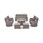 Alora Luxury 8-Piece All-Weather Patio Furniture Set With Fire Pit Table (SAK37512)