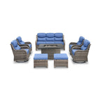 Alora Luxury 8-Piece All-Weather Patio Furniture Set With Fire Pit Table (SAK37512)
