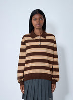 Miu Miu Women Cotton Striped Polo Shirt