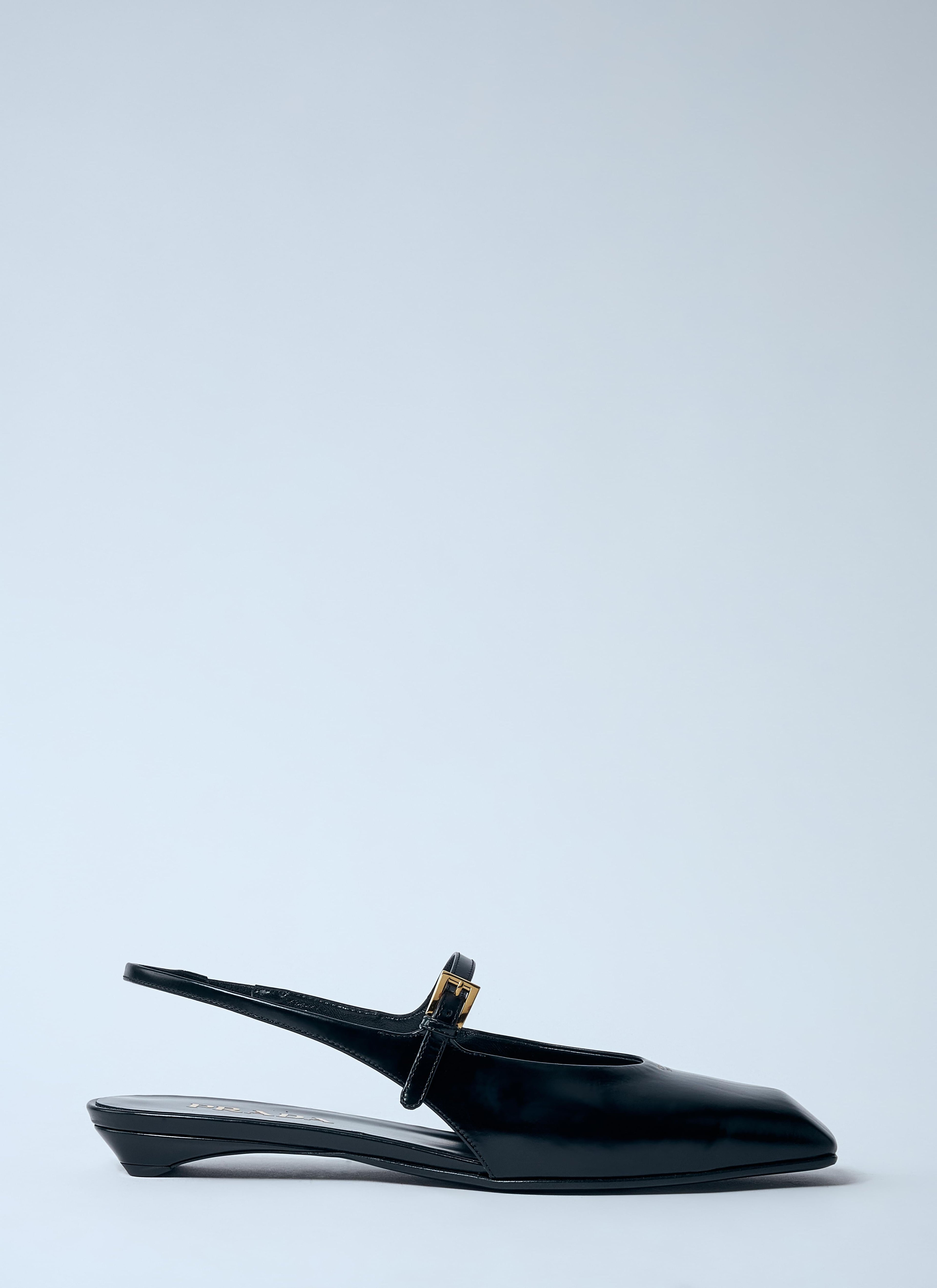 Prada Women Leather Slingback Ballerina Pumps