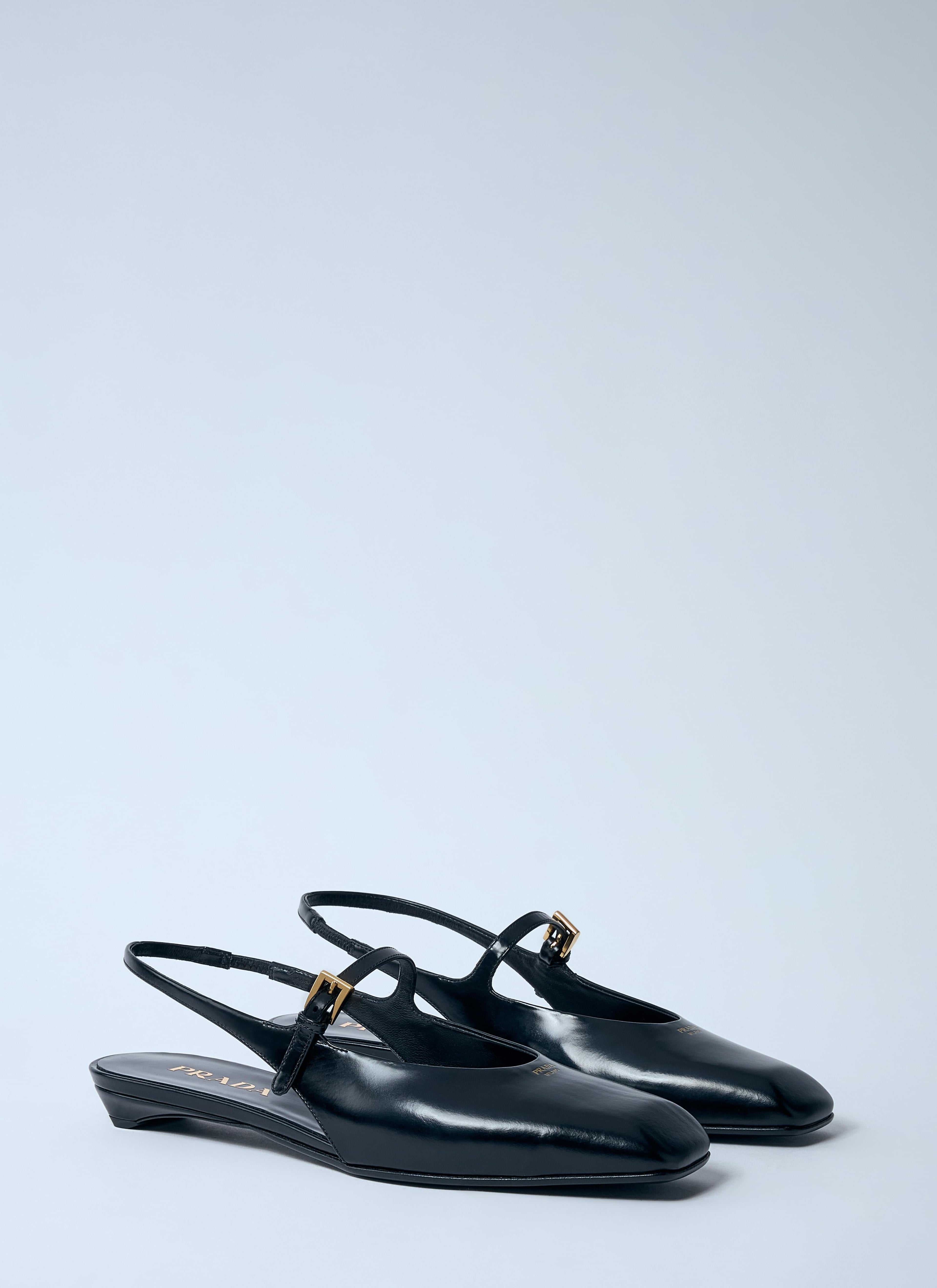 Prada Women Leather Slingback Ballerina Pumps