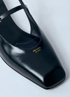 Prada Women Leather Slingback Ballerina Pumps
