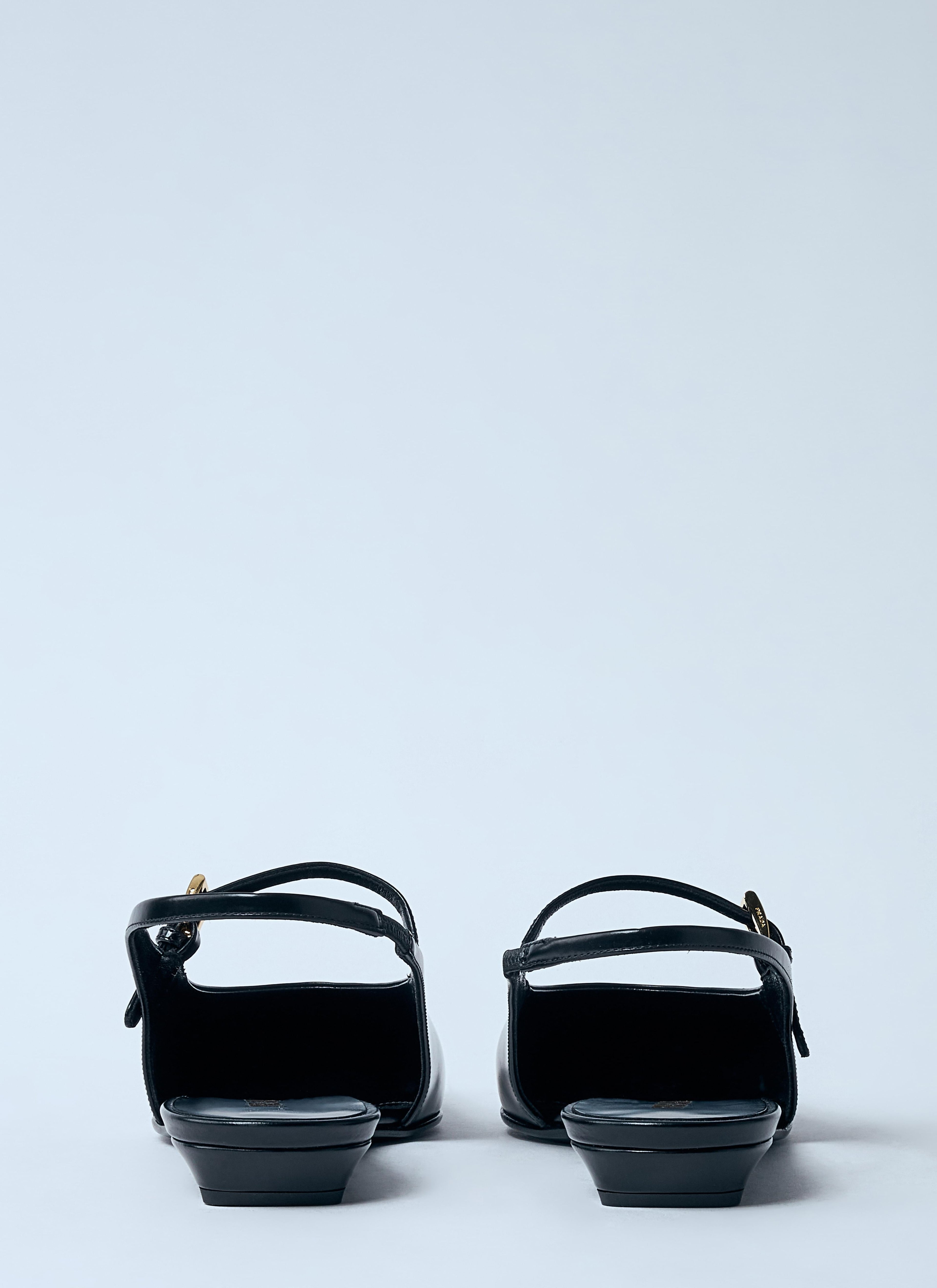 Prada Women Leather Slingback Ballerina Pumps