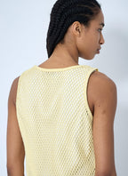 Prada Women Logo Plaque Open- Knit Tank Top