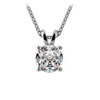 AGI Certified 2.00 CTW Prong Set Round Lab Grown Solitaire Diamond Pendant (G-VS) in 14K White or Yellow Gold