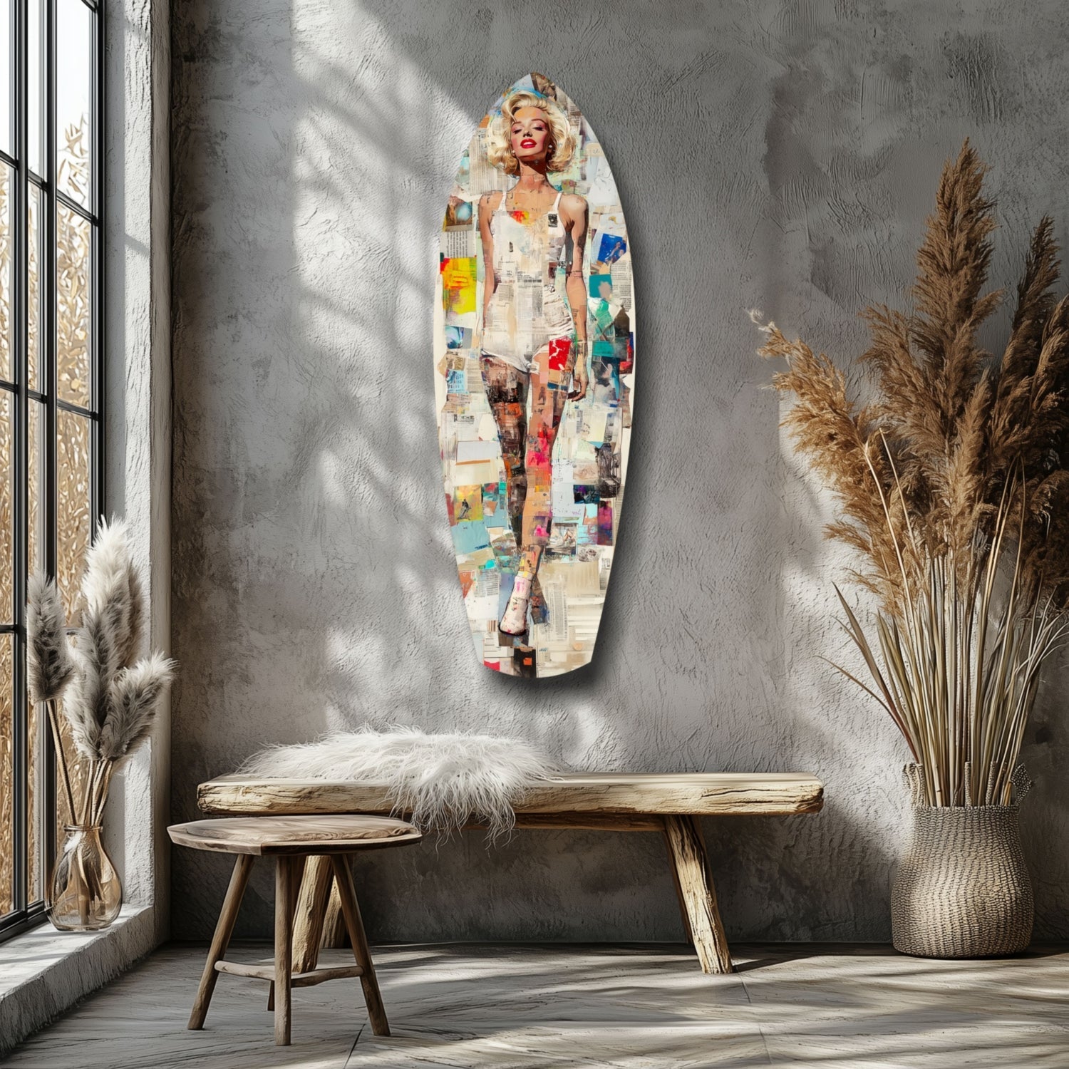 Vintage Swimsuit Pin-Up Starlet Glass Wall Art