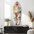 Vintage Swimsuit Pin-Up Starlet Glass Wall Art