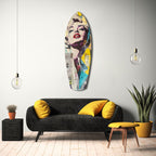 Surfboard Collage Blonde Glass Wall Art