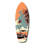 Sunset Ride 60s Vibes Glass Wall Art