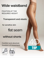 Tights Conte Top 40 Den - Low Waist Adjustable Belt