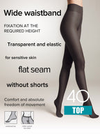 Tights Conte Top 40 Den - Low Waist Adjustable Belt