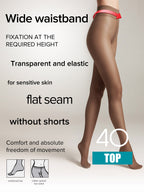 Tights Conte Top 40 Den - Low Waist Adjustable Belt