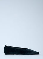 Toteme Women Minimalist Velvet Ballerina Flats