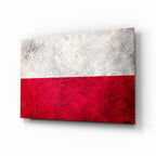 Painted Texture Flag of Poland Glass Wall Art