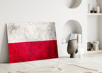 Painted Texture Flag of Poland Glass Wall Art