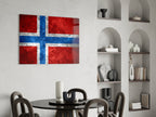 Stone Texture Norway Nordic Cross Flag Glass Wall Art