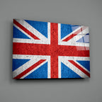 Concrete Wall Bright Union Jack Flag Glass Wall Art