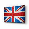 Concrete Wall Bright Union Jack Flag Glass Wall Art