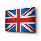 Concrete Wall Bright Union Jack Flag Glass Wall Art