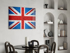 Concrete Wall Bright Union Jack Flag Glass Wall Art