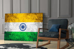 Flag of India Glass Wall Art