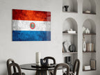 Scratched Metal Paraguay Seal Flag Glass Wall Art