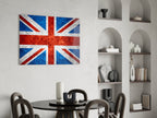 Fiery Orange Cross Bright Union Jack Glass Wall Art