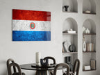 Stone Texture Paraguay Emblem Flag Glass Wall Art