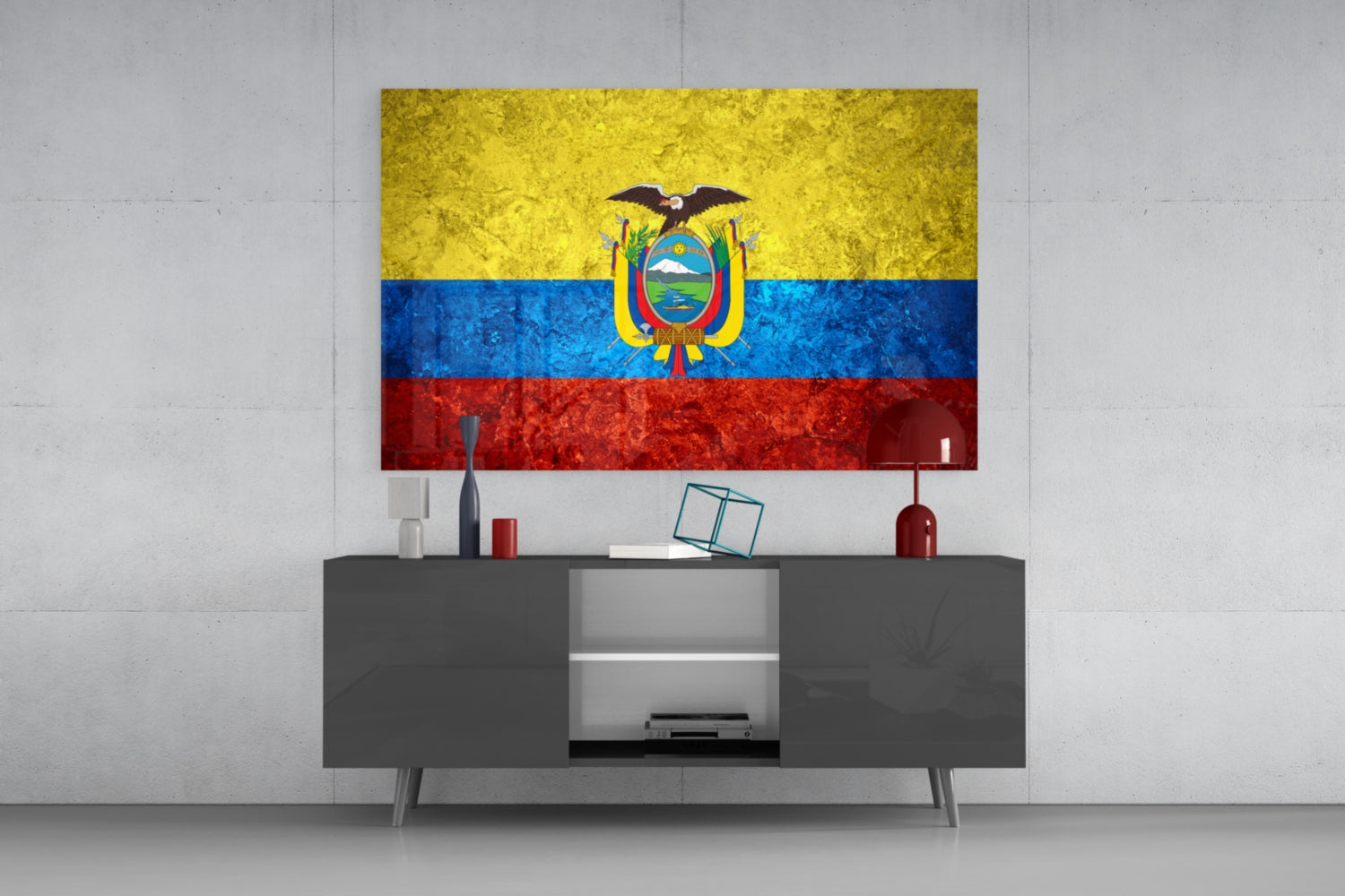 Flag of Ecuador Glass Wall Art