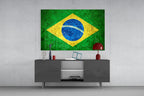 Marble Stone Texture Brazil Diamond Flag Glass Wall Art
