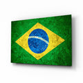 Marble Stone Texture Brazil Diamond Flag Glass Wall Art