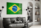 Marble Stone Texture Brazil Diamond Flag Glass Wall Art