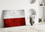 Rustic Grunge Flag of Poland Glass Wall Art