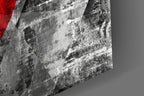Diamond Concrete Red Sun Japan Flag Glass Wall Art