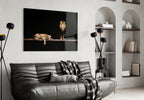 Standing Lion and Sleeping Lioness Glass Wall Art