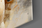 White Horse Gold Splatter Glass Wall Art