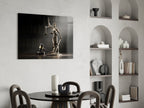 Golden Gavel and Justice Scales Glass Wall Art