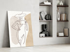 Wine Glass Lady Wide Hat Glass Wall Art